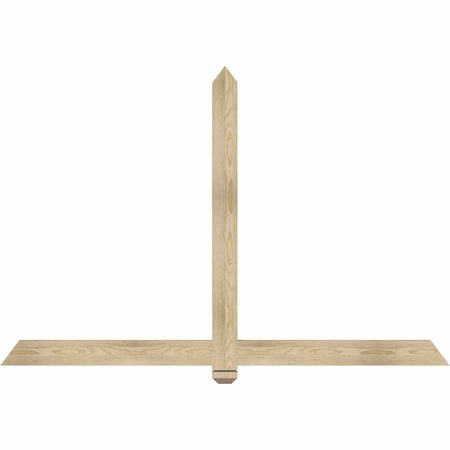 Ekena Millwork Eugene Rough Sawn Timber Gable Bracket, Douglas Fir, 72"W x 48"H x 2"D x 4"F, 16/12 Pitch GBW072X48X0204EUG00RDF